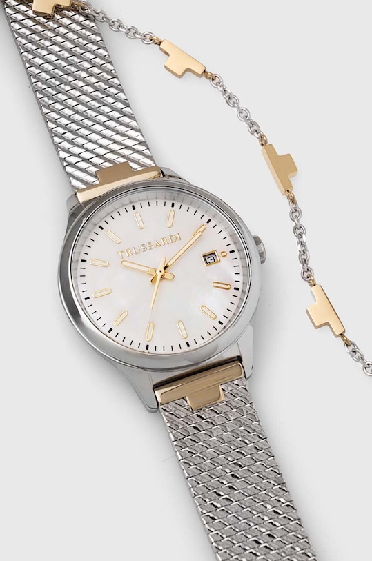 Trussardi zegarek i bransoletka R2453170503 srebrny AA00