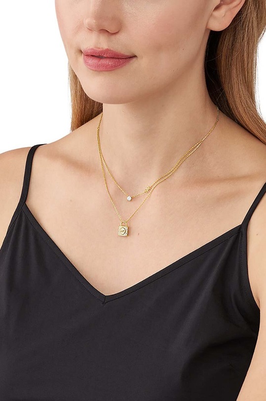 Akcesoria Michael Kors naszyjnik ze srebra pokrytego złotem MKC1630AN710 złoty