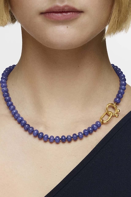 Κολιέ με φυσικές πέτρες Tous Hold Oval 1004218500 μωβ