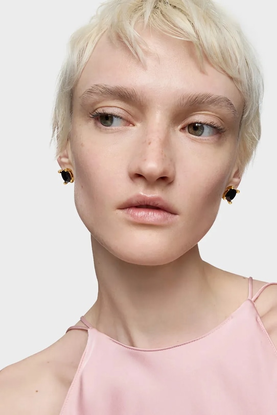 Серебряные серьги с позолотой Tous Color Black серебрянный 1004222800