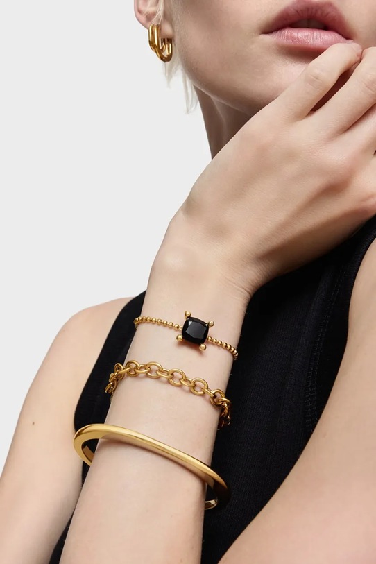 Zapestnica iz srebra prevlečenega z zlatom Tous Color Black zlata 1004235300