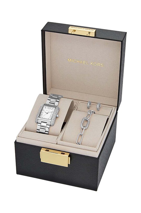 Michael Kors zegarek, bransoletka i kolczyki MK4839SET srebrny