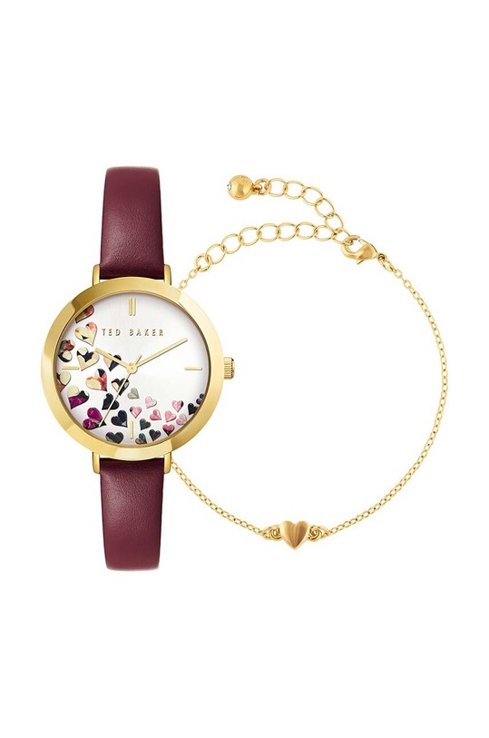 Hodinky a náramek Ted Baker burgundské BKG028300