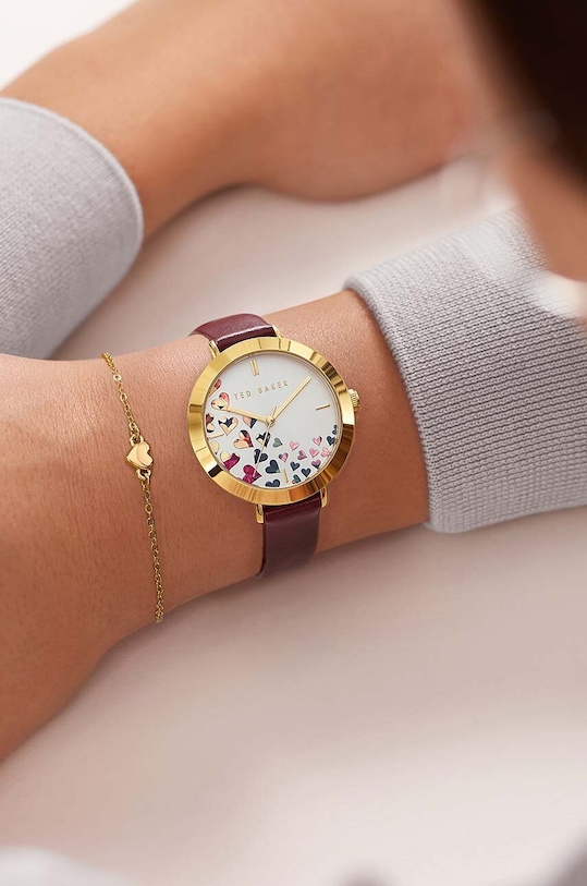 Hodinky a náramek Ted Baker burgundské BKG028300