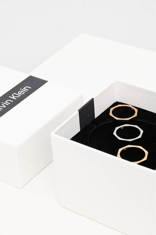 Accesorii Calvin Klein inel 3-pack 35000509 argintiu