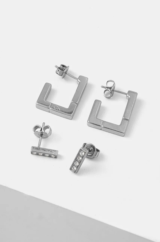 Calvin Klein kolczyki 2-pack 2-pack srebrny 35000459