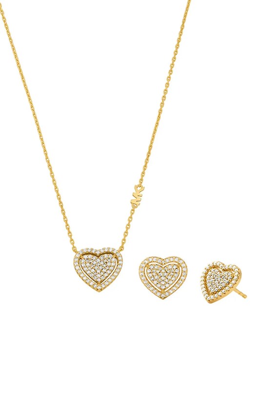 Michael Kors colier și cercei din argint placat cu aur zirconiu cubic aur MKC1756CZSET