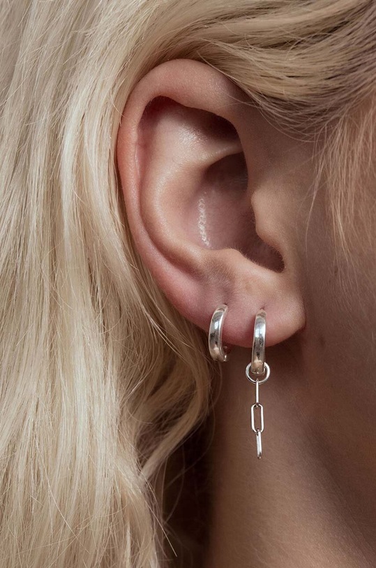 Αξεσουάρ Ασημένια σκουλαρίκια No More ER80SS ασημί