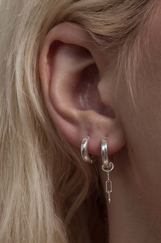 Ασημένια σκουλαρίκια No More ασημί ER80SS