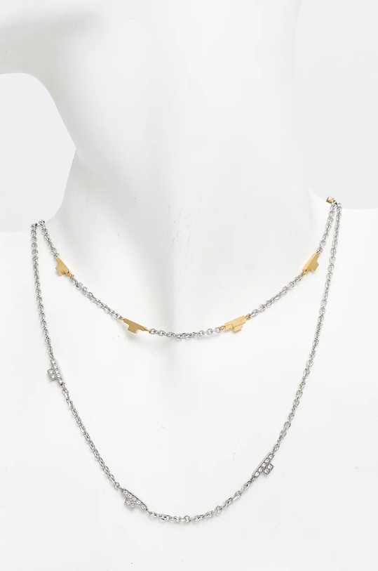 Accesorii Trussardi colier TJAXC62 argintiu