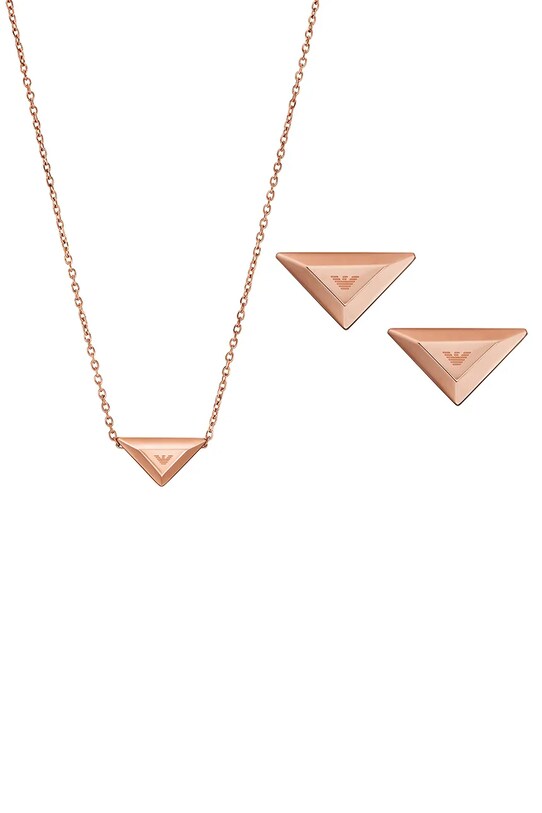 Náhrdelník a náušnice Emporio Armani EGS3121SET zlatá AA00