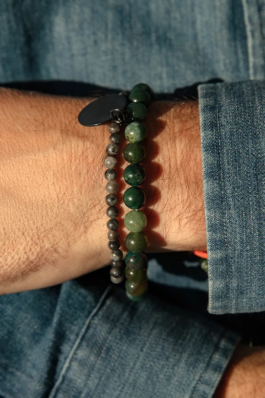 Браслет с натуральными камнями Lilou Stones A03/MARKET/ANS/84 чёрный AA00