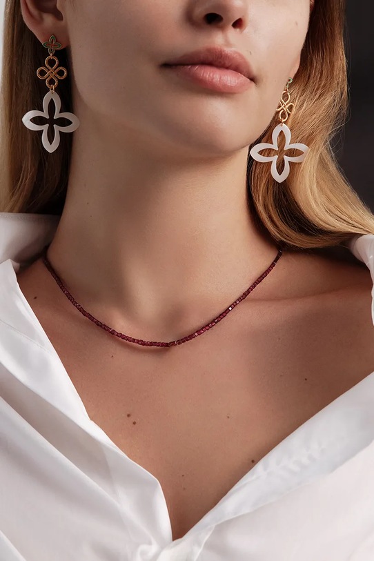 Akcesoria Lilou naszyjnik z naturalnymi kamieniami 216/400/LAN/GAR/PO złoty