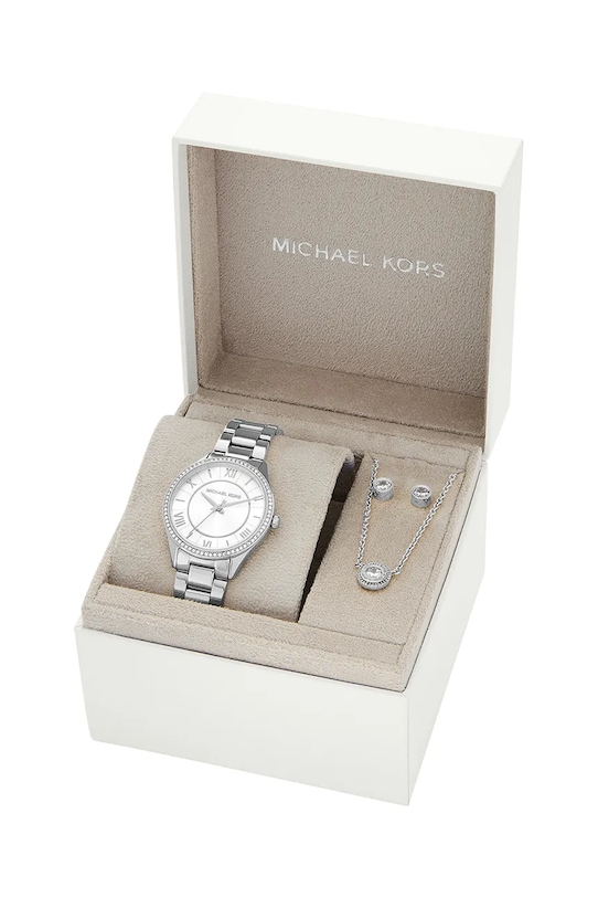Hodinky, náhrdelník a náušnice Michael Kors LAURYN MK4851SET stříbrná