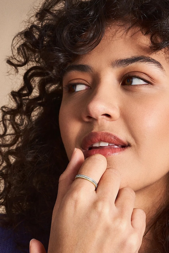 Fossil pierścionek Ellis Pavé Glitz JF04686710 złoty