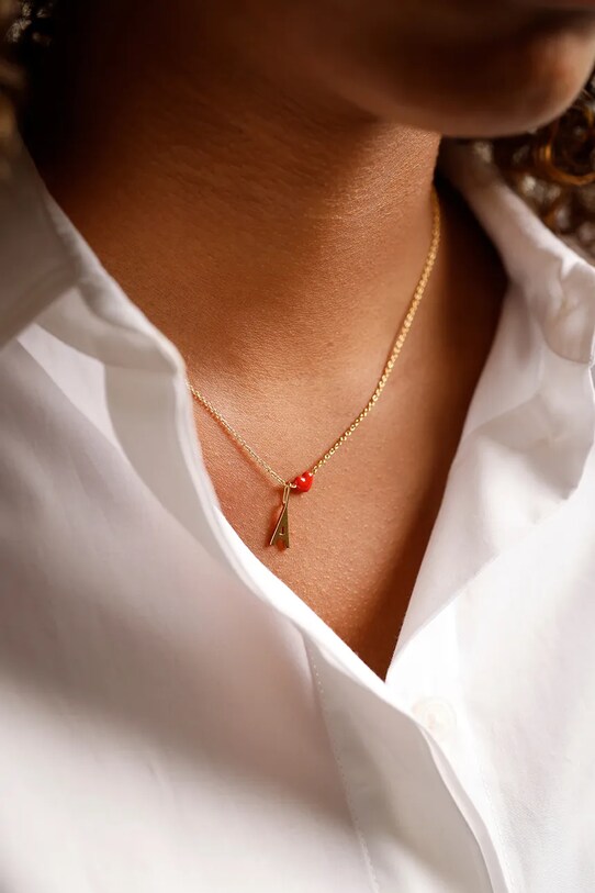 Аксессуары Серебряное колье с позолотой Design Letters 90304015CORAL золотой