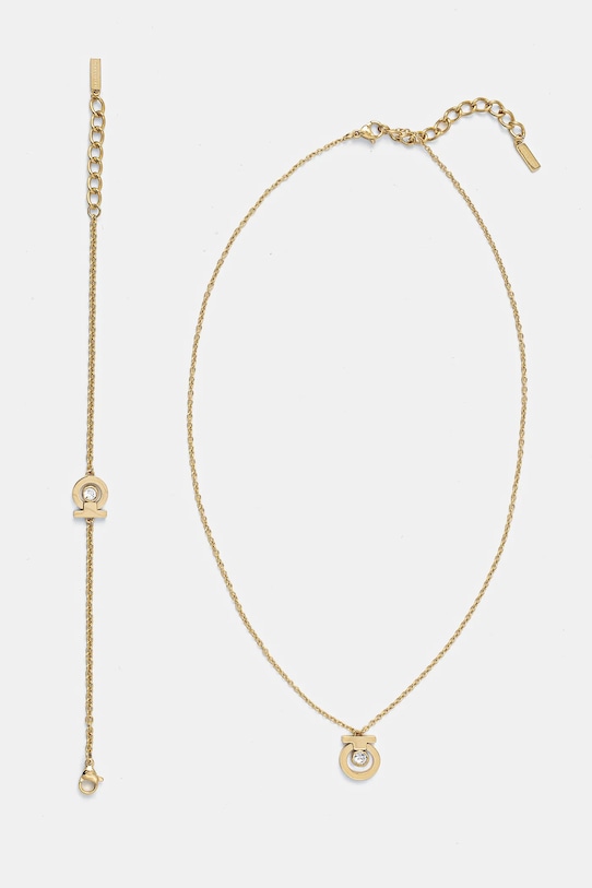 Цепочка и браслет Trussardi T-LOGO циркон золотой TJAXC66