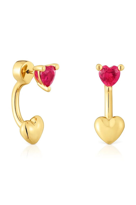 Strieborné pozlátené náušnice Tous striebro strieborná 1004326700