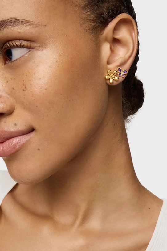 Pozlacené stříbrné náušnice Tous stříbrná 1004321300