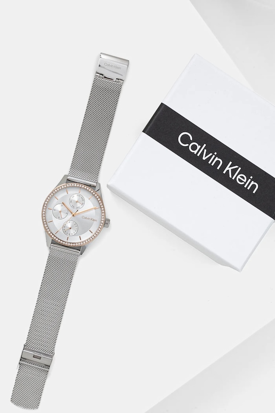 Akcesoria Calvin Klein zegarek 25100010 srebrny