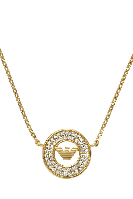 Srebrna ogrlica Emporio Armani EAGLE LOGO srebro zlata EG3628710