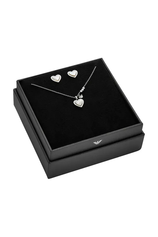 Accesorii Emporio Armani colier și cercei SENTIMENTAL EGS3228SET argintiu