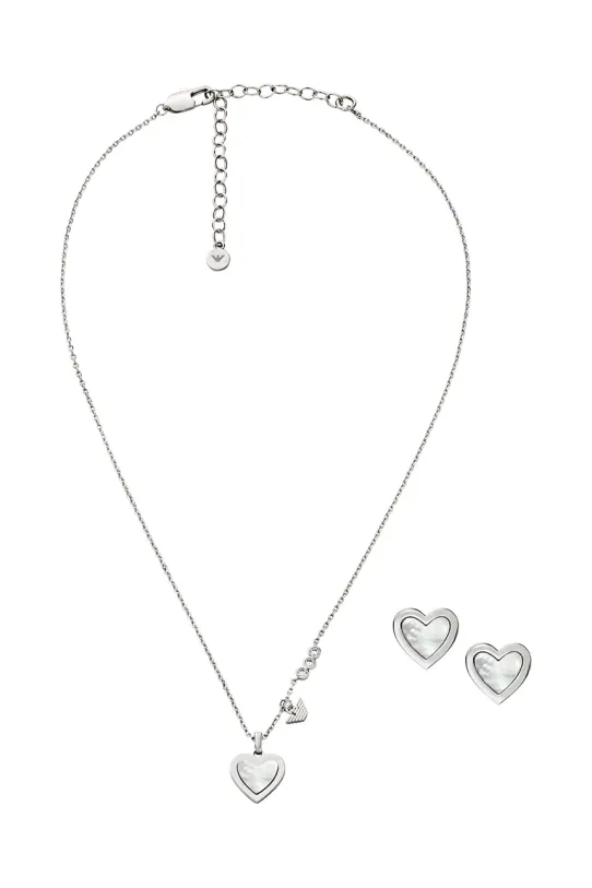Emporio Armani colier și cercei SENTIMENTAL EGS3228SET argintiu AA00