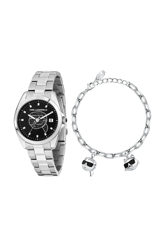 Ρολόι και βραχιόλι Karl Lagerfeld ασημί R0553101516
