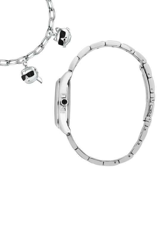 Ρολόι και βραχιόλι Karl Lagerfeld R0553101516 ασημί AA00