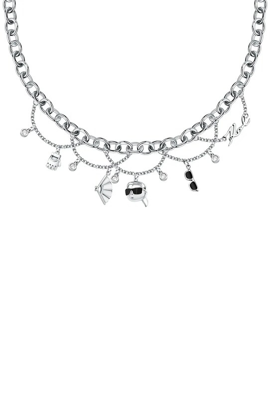 Karl Lagerfeld colier zirconiu cubic argintiu KLAYD02