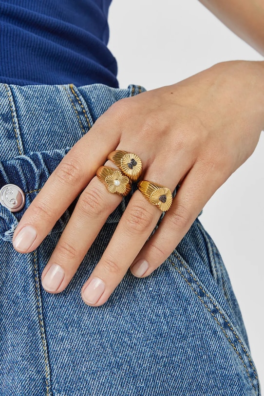 Серебряное кольцо с позолотой Tous 10 золотой 1003888910