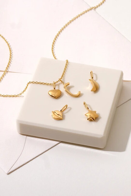 Design Letters zawieszka ze srebra pokrytego złotem 90302030MOON złoty AA00