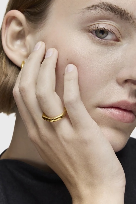 Tous pierścionek ze srebra pokrytego złotem złoty 1004239110