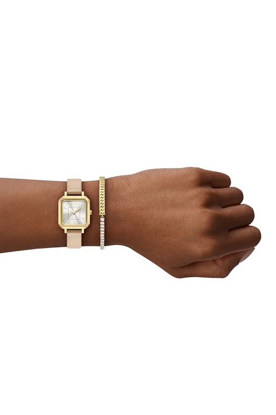 Armani Exchange zegarek i bransoletka złoty AX7172SET