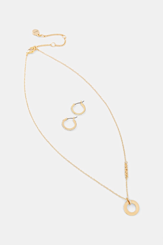 Dkny naszyjnik i kolczyki cyrkonia złoty 04S00101