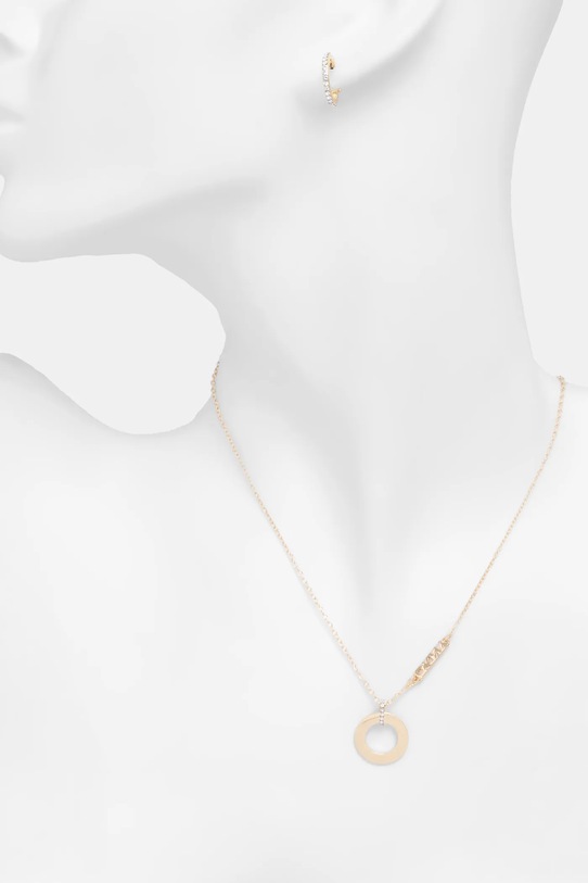 Dkny naszyjnik i kolczyki złoty 04S00101