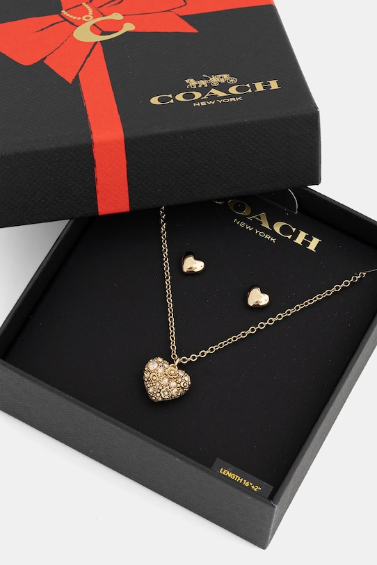 Coach naszyjnik i kolczyki złoty 37541359GLD110