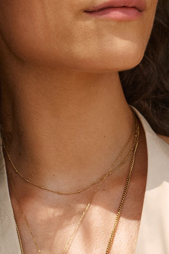 Pozlátený náhrdelník EDBLAD Beaded Chain 127964 zlatá