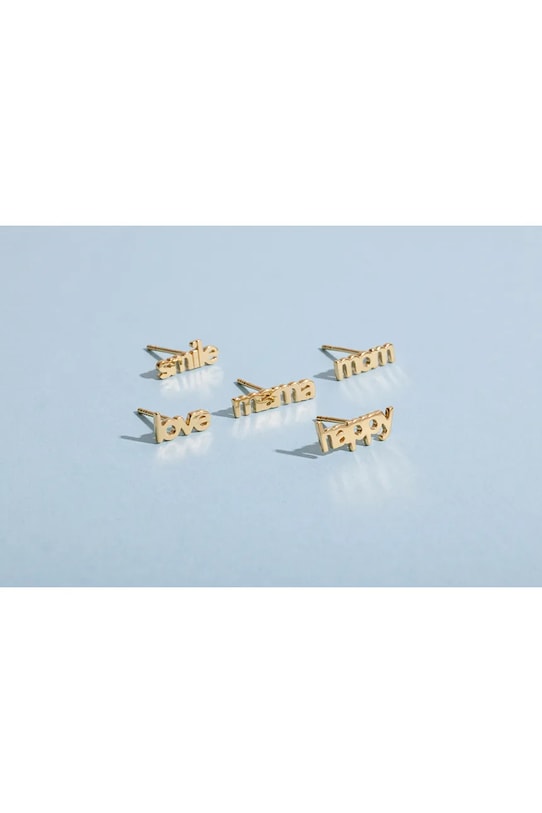 Позолочена срібна сережка Design Letters золотий 90401012HAPPY