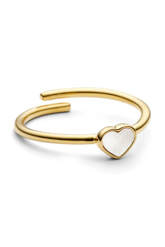 Strieborný pozlátený prsteň Design Letters striebro zlatá 90606003PEARL