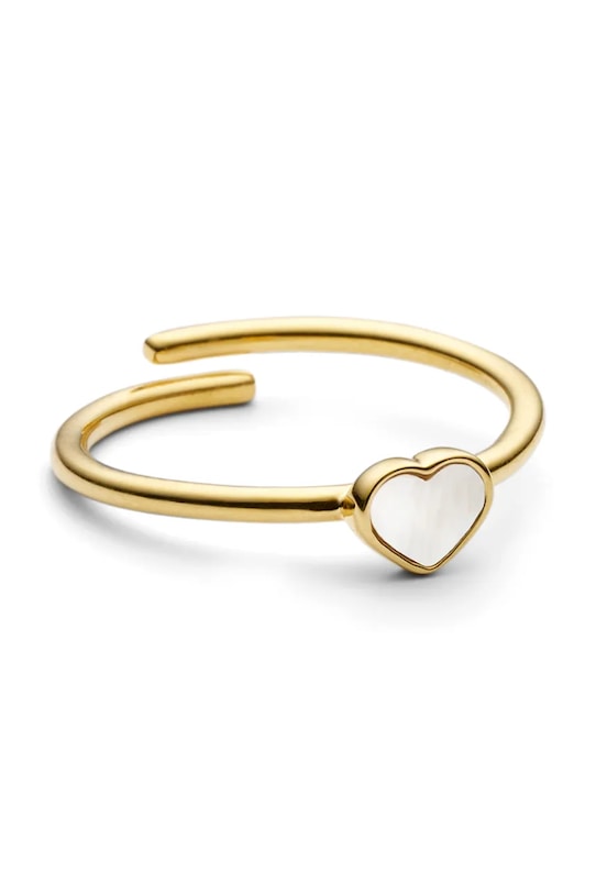 Strieborný pozlátený prsteň Design Letters striebro zlatá 90606003PEARL