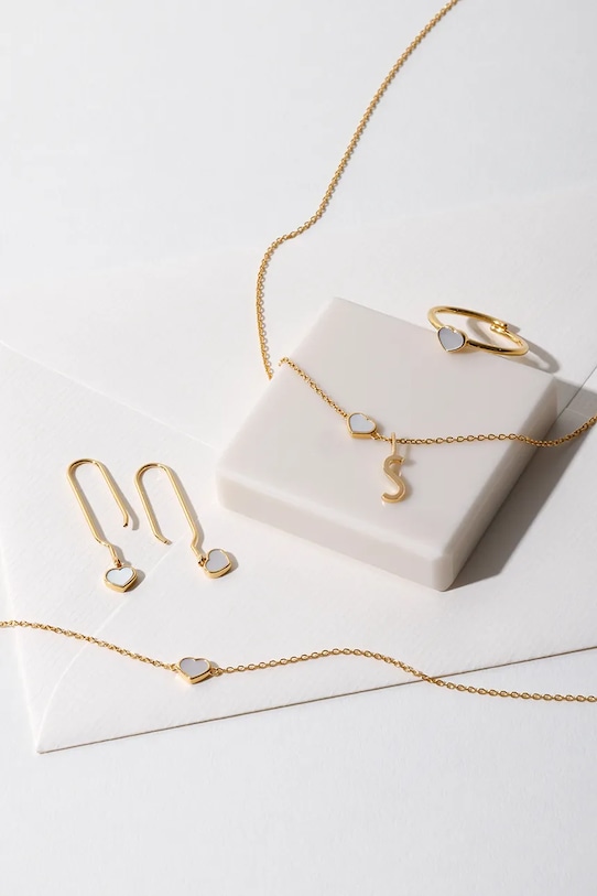 Design Letters naszyjnik ze srebra pokrytego złotem 90304018PEARL złoty