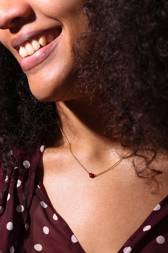 Design Letters naszyjnik ze srebra pokrytego złotem złoty 90304015BURGUNDY