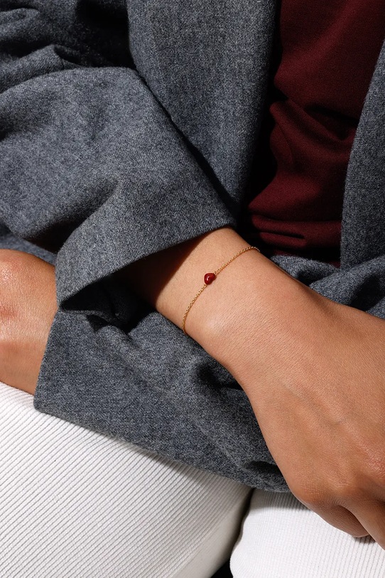 Срібний браслет з позолотою Design Letters 90501007BURGUNDY золотий AA00