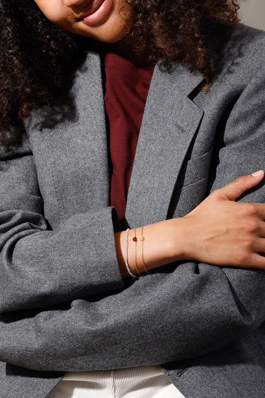 Срібний браслет з позолотою Design Letters золотий 90501007BURGUNDY