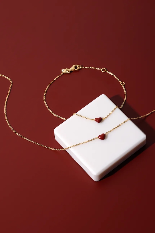 Срібний браслет з позолотою Design Letters 90501007BURGUNDY золотий