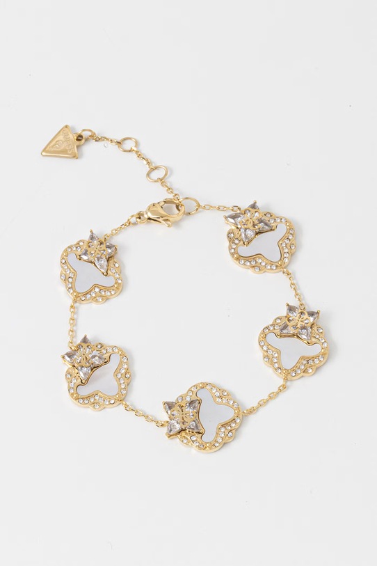Guess bransoletka damska ze stali nierdzewnej WILD FLOWER złoty JUBB05.582JW
