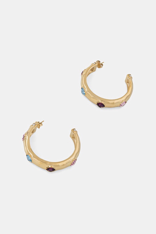 Guess kolczyki damskie ze stali nierdzewnej z cyrkoniami MAMOUNIA złoty JUBE05.314JW