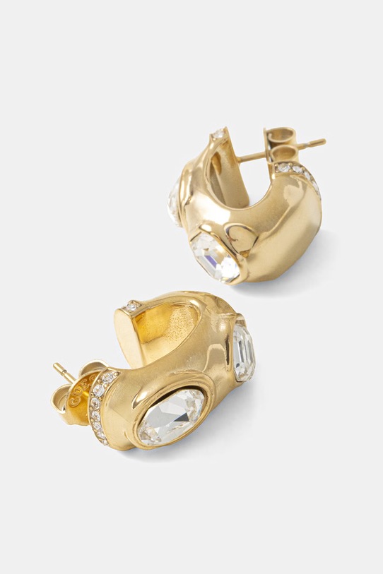 Guess kolczyki damskie ze stali nierdzewnej z cyrkonią MAMOUNIA JUBE05.316JW złoty AA00