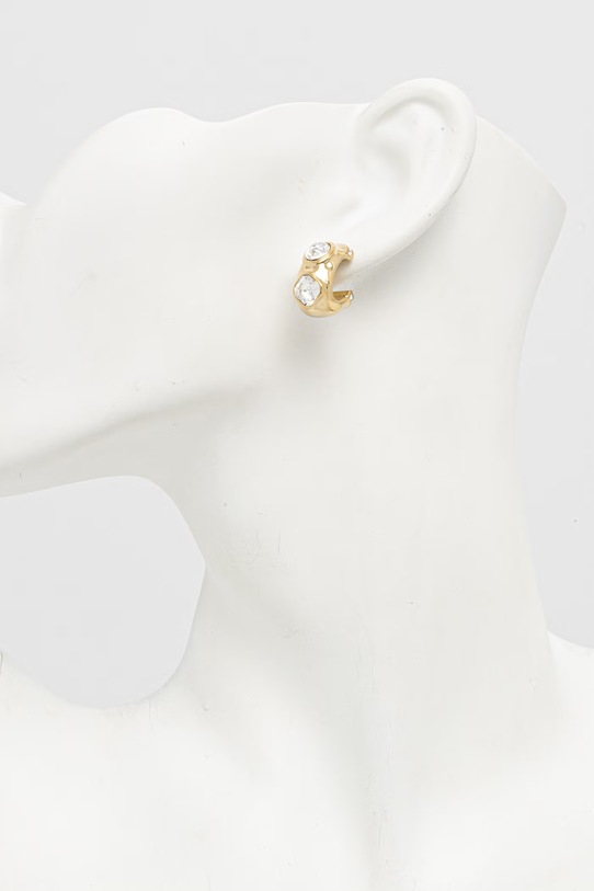 Akcesoria Guess kolczyki damskie ze stali nierdzewnej z cyrkonią MAMOUNIA JUBE05.316JW złoty